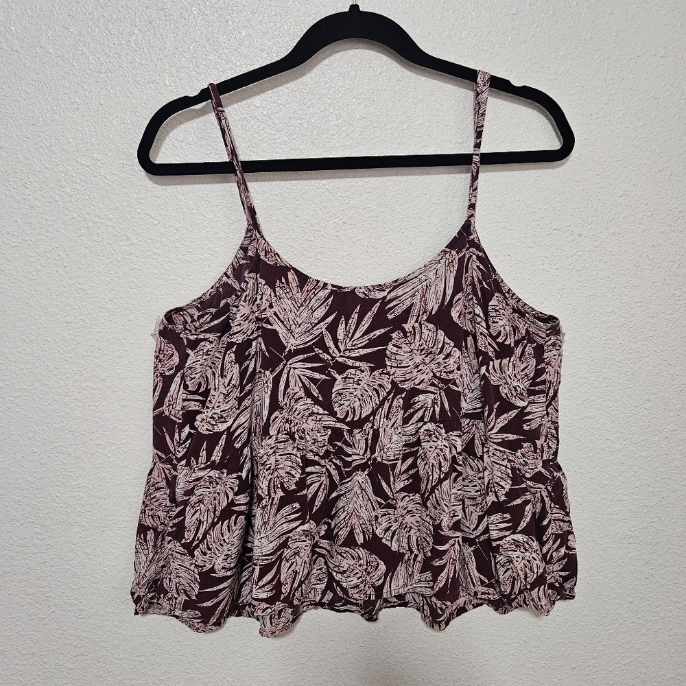 Abound hawaiian/aloha print cropped top size large